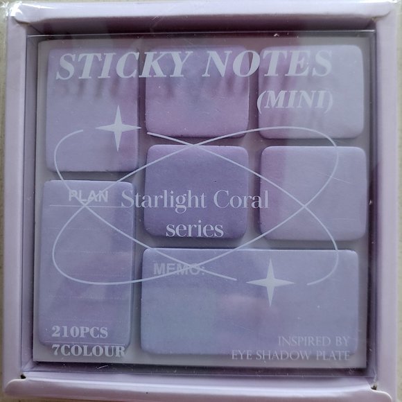 Purple eyeshadow palette Starlight Coral Sticky notes memo pad notepad - Picture 1 of 1